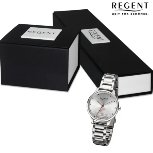Regent Damen Armbanduhr Analog Metallarmband silber URBA743