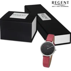 Regent Damen Armbanduhr Analog Lederarmband rot URF1245