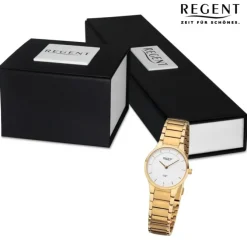 Regent Damen Armbanduhr Analog Metallarmband gold URF1312