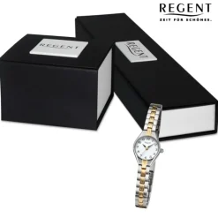 Regent Damen Armbanduhr Analog Metallarmband silber gold URF1469
