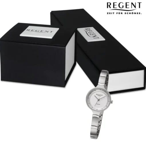 Regent Damen Armbanduhr Analog Metallarmband silber URF1338