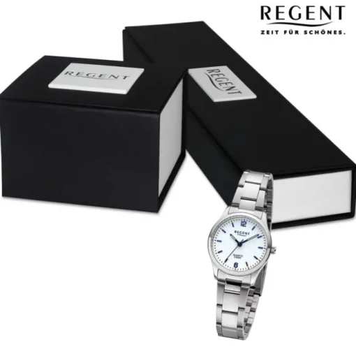 Regent Damen Armbanduhr Analog Metallarmband silber URF1419