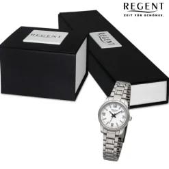 Regent Damen Armbanduhr Analog Metallarmband silber URF1441