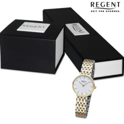 Regent Damen Armbanduhr Analog Metallarmband silber gold URF1486