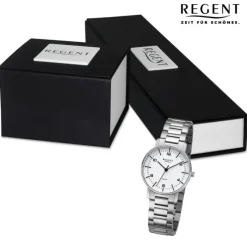 Regent Damen Armbanduhr Analog Metallarmband silber URF1482