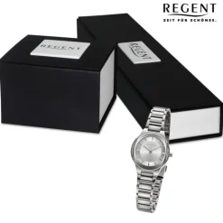 Regent Damen Armbanduhr Analog Metallarmband silber URF1488