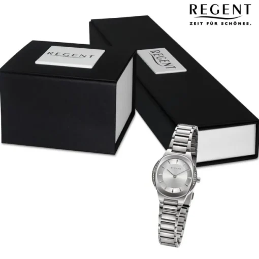 Regent Damen Armbanduhr Analog Metallarmband silber URF1488