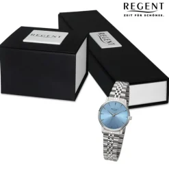 Regent Damen Armbanduhr Analog Metallarmband silber URF1498