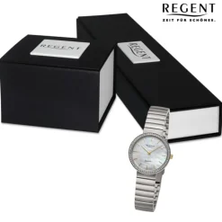 Regent Damen Armbanduhr Analog Metallarmband silber URF1505