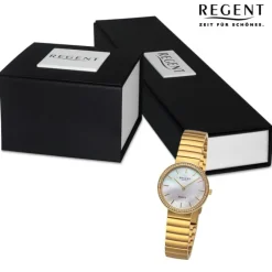 Regent Damen Armbanduhr Analog Metallarmband gold URF1506