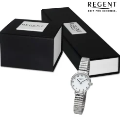 Regent Damen Armbanduhr Analog Edelstahlarmband silber URF1510