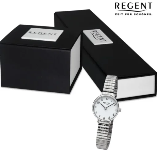 Regent Damen Armbanduhr Analog Edelstahlarmband silber URF1510