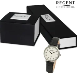 Regent Damen Armbanduhr Analog Lederarmband schwarz UR2094051