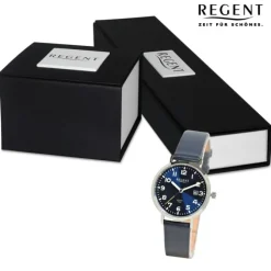 Regent Damen Armbanduhr Analog Lederarmband dunkelblau UR2114077