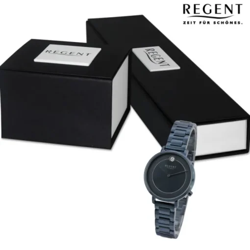 Regent Damen Armbanduhr Analog Metallarmband blau UR2252546