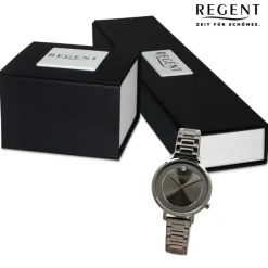 Regent Damen Armbanduhr Analog Metallarmband dunkelgrau UR2252549