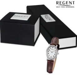 Regent Damen Armbanduhr Analog Lederarmband braun URF1305