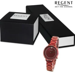 Regent Damen Armbanduhr Analog Metallarmband rot UR2252547