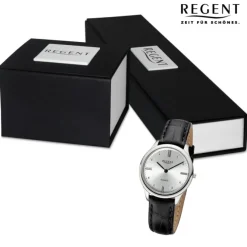 Regent Damen Armbanduhr Analog Lederarmband schwarz UR2114083