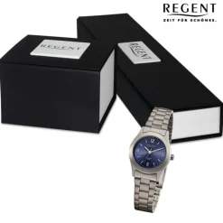 Regent Damen Armbanduhr Analog Metallarmband grau URF1440