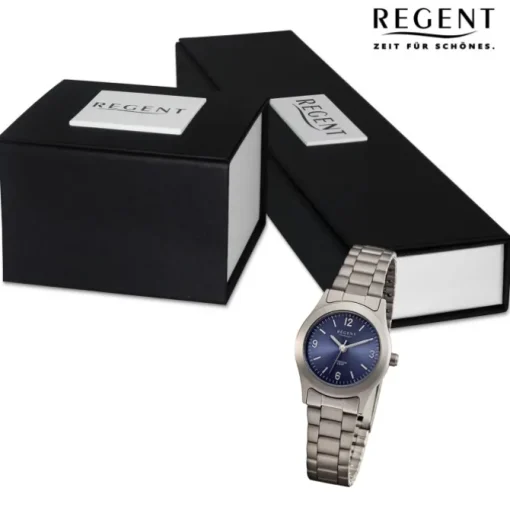 Regent Damen Armbanduhr Analog Metallarmband grau URF1440