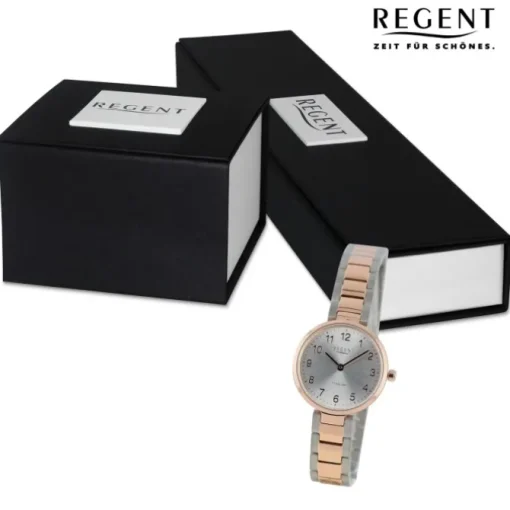 Regent Damen Armbanduhr Analog Metallarmband rosegold silber UR2192518