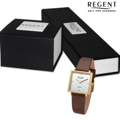 Regent Damen Armbanduhr Analog Lederarmband braun UR2154097