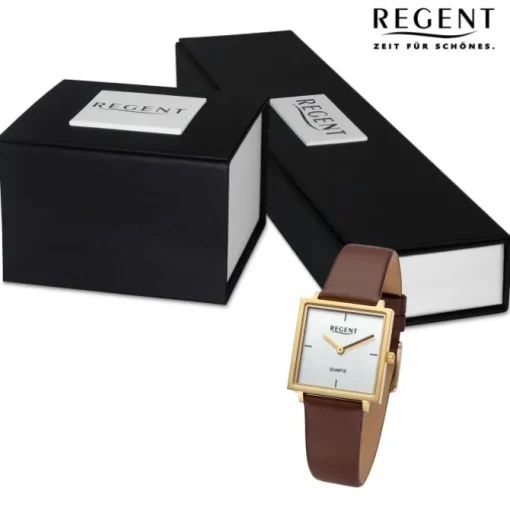 Regent Damen Armbanduhr Analog Lederarmband braun UR2154097
