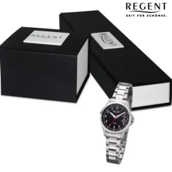 Regent Damen Armbanduhr Analog Metallarmband silber URBA788