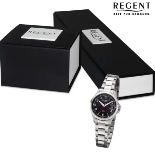 Regent Damen Armbanduhr Analog Metallarmband silber URBA788