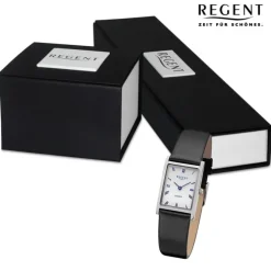 Regent Damen Armbanduhr Analog Lederarmband schwarz URF1300