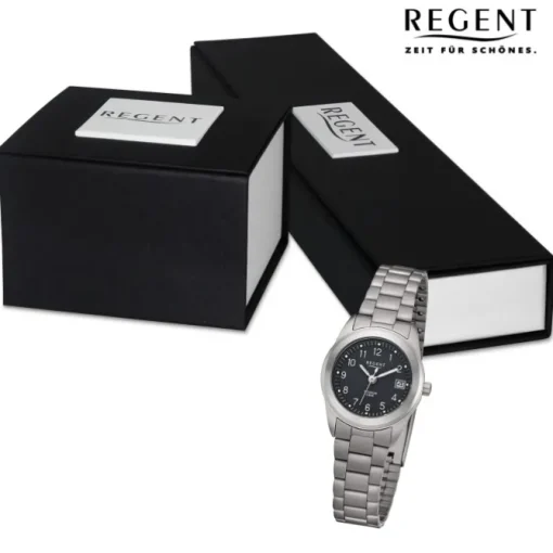 Regent Damen Armbanduhr Analog Metallarmband grau URF1334