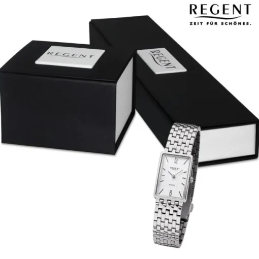 Regent Damen Armbanduhr Analog Metallarmband silber URF1343
