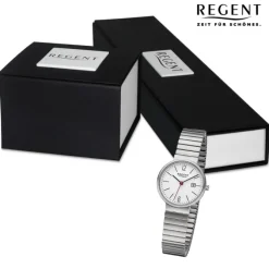 Regent Damen Armbanduhr Analog Edelstahlarmband silber URF1356