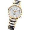 Regent Damen Funkuhr Analog-Digital Metallarmband silber gold URFR288