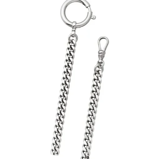 Regent Damen Herren Taschenuhr Kette Flachpanzer 6mm silber URP043