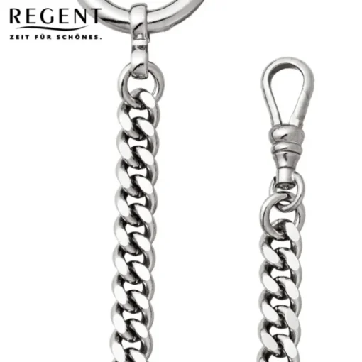 Regent Damen Herren Taschenuhr Kette Flachpanzer 6mm silber URP043