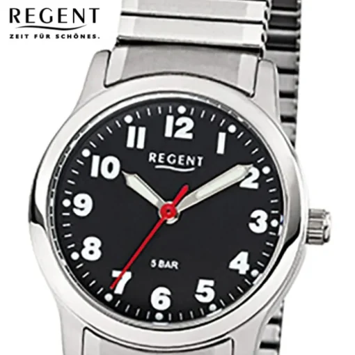 Regent Damen, Herren-Armbanduhr 32-F-1016 Quarz-Uhr Edelstahl-Armband silber URF1016