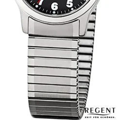 Regent Damen, Herren-Armbanduhr 32-F-1016 Quarz-Uhr Edelstahl-Armband silber URF1016
