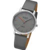 Regent Damen Solaruhr Analog Lederarmband grau URF1553