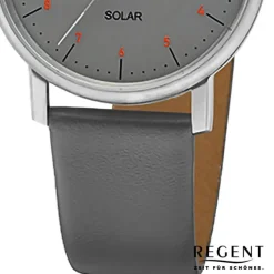 Regent Damen Solaruhr Analog Lederarmband grau URF1553