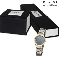 Regent Damen Solaruhr Analog Metallarmband gold grau URF1535