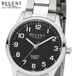 Regent Damen-Armbanduhr 32-2253412 Quarz-Uhr Edelstahl-Armband silber UR2253412
