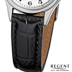 Regent Damen-Armbanduhr - Regent Lederarmband - Quarz Leder schwarz URF833