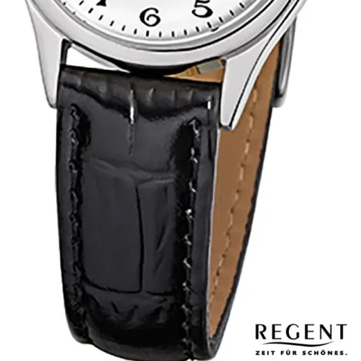 Regent Damen-Armbanduhr - Regent Lederarmband - Quarz Leder schwarz URF833