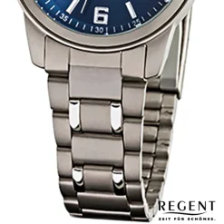 Regent Damen-Armbanduhr - Titan-Uhren - Quarz Titan silber grau URF857