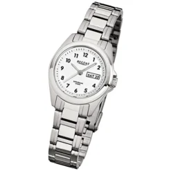 Regent Damen-Armbanduhr F-519 Quarz-Uhr Stahl-Armband silber URF519