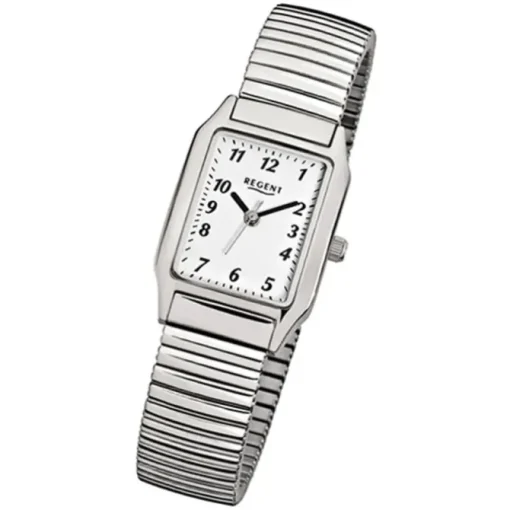 Regent Damen-Armbanduhr F-268 Quarz-Uhr Stahl-Armband silber URF268