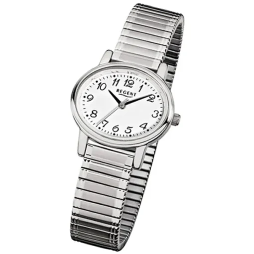 Regent Damen-Armbanduhr F-891 Quarz-Uhr Stahl-Armband silber URF891