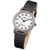 Regent Damen-Armbanduhr F-663 Titan-Uhr Leder-Armband schwarz URF663